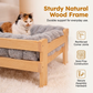 🛋️🐾 Elevated Plush Pet Bed with Wooden Frame – Premium Comfort, Sturdy Natural Wood & Removable Washable Cover ✨