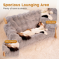 🛋️🐾 Elevated Plush Pet Bed with Wooden Frame – Premium Comfort, Sturdy Natural Wood & Removable Washable Cover ✨