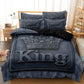 🛌☁️Modern Crown‑Print 3‑Piece Bedding Set | Soft Brushed Micro‑Fiber Duvet‑Cover Kit🧵