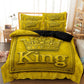 🛌☁️Modern Crown‑Print 3‑Piece Bedding Set | Soft Brushed Micro‑Fiber Duvet‑Cover Kit🧵