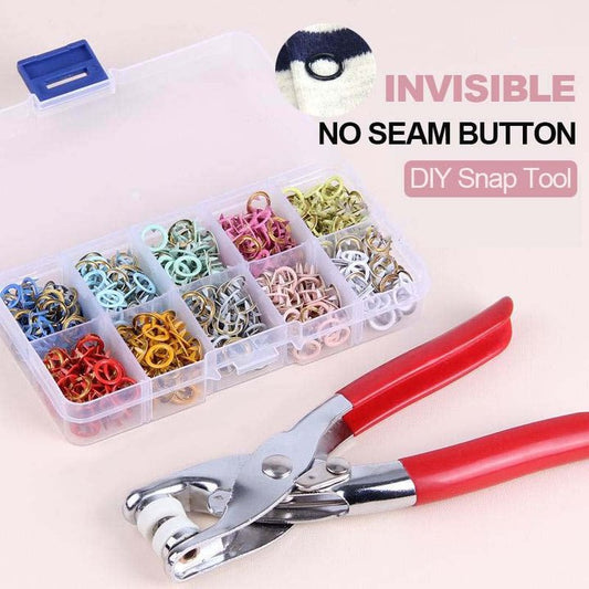 ✂️🧵DIY Button‑Sewing Kit – Rust‑Proof Copper Snaps, Hand Plier, Multi‑Color🧰