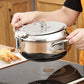 🍳🌡️Stainless Steel Deep Fry Pot | Built-in Thermometer & Oil Drain Rack🫗