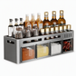 🧂 Save 50%! 🍳 Wall-Mounted Spice Rack – No-Drill Adhesive Install, Multi-Tier Storage with Jars & Spoons – Declutter Your Kitchen Counter ✨