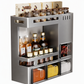 🧂 Save 50%! 🍳 Wall-Mounted Spice Rack – No-Drill Adhesive Install, Multi-Tier Storage with Jars & Spoons – Declutter Your Kitchen Counter ✨