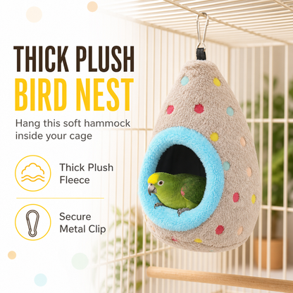 🐦🛏️Egg‑Shaped Hanging Bird Hut | Plush Enclosed Cave Blocks Cold Drafts🧶