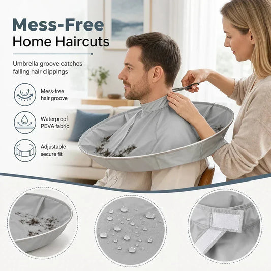 ✂️💈Foldable Haircut Cape With Catcher | Catch Clippings, Less Mess on the Floor and Clothes⭕