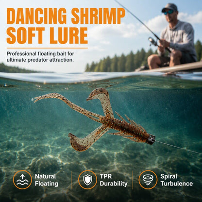 🦐🎣Fluorescent Scented Floating Shrimp Baits | Reverse-Thread Creates Extra Water Vibration🌊