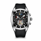 ⌚⚙️Men’s Tonneau Quartz Chronograph Watch | Decorative Skeleton Dial with Moon Phase Display🕳️
