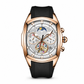 ⌚⚙️Men’s Tonneau Quartz Chronograph Watch | Decorative Skeleton Dial with Moon Phase Display🕳️