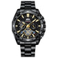 ⌚🧔Men’s Business-Casual Quartz Watch | Large Dial, Stainless Steel Strap with Luminous Hands & Date💼