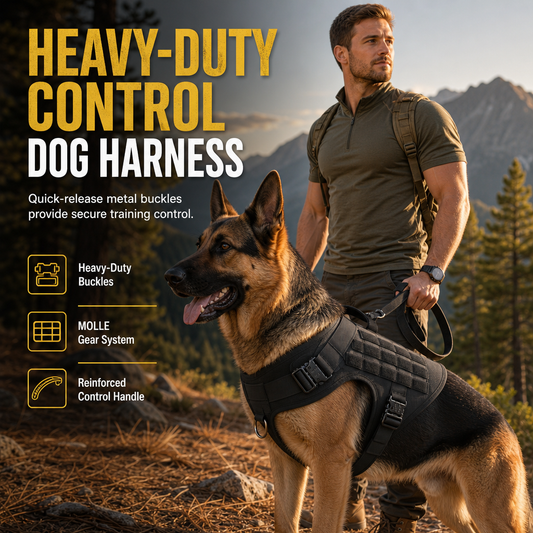 🐕🦺Heavy-Duty Tactical-Style Dog Harness | Breathable Padded Vest for Outdoor & Training Activities🎽