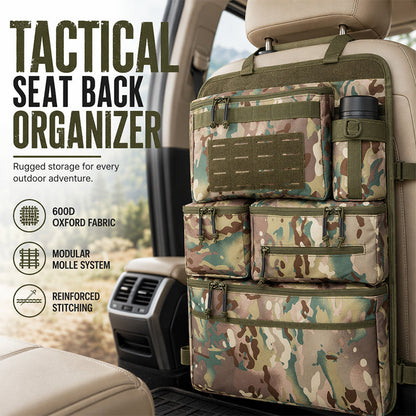 🎒🚙Heavy-Duty Tactical-Style Seat-Back Organizer | MOLLE Webbing for Modular Gear Expansion🚛