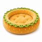 🍔🐶Cute Hamburger-Shaped Round Pet Bed | Comfy Headrest Cushion for Household Pets🧶