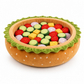 🍔🐶Cute Hamburger-Shaped Round Pet Bed | Comfy Headrest Cushion for Household Pets🧶