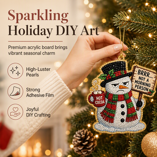 🎄🫧 DIY Snowman Bead Art | Sparkling Double-Sided Pearl Holiday Hanging Decoration 🔔