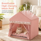 🏕️🐱Semi-Enclosed Indoor Pet Tent-House | Breathable Mesh Roof, Thick Padding☁️