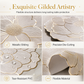 🍽️🔥Nordic‑Style Metallic‑Gilded Hollow‑Peony PVC Placemat | Water‑Oil‑Repellent Wipe‑Clean🌸