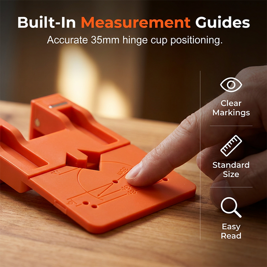 🧲📏Magnetic Cabinet Door Hinge Drilling Guide Jig | With Built-In Measurement Guides for Accurate Cabinet Installation🚪