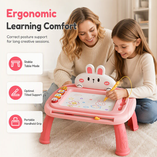 🌈🧒 Kids Magnetic Drawing Board with Detachable Table Legs | Detachable Legs for Mess-Free Creative Doodling🖍️