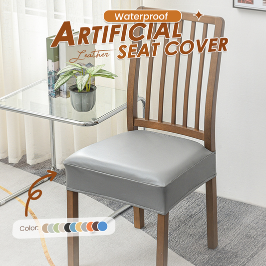 🪑💧Stretch PU Faux Leather Dining Chair Seat Cover | Water- and Stain-Repellent, 360° Fully Elastic Hem⚡