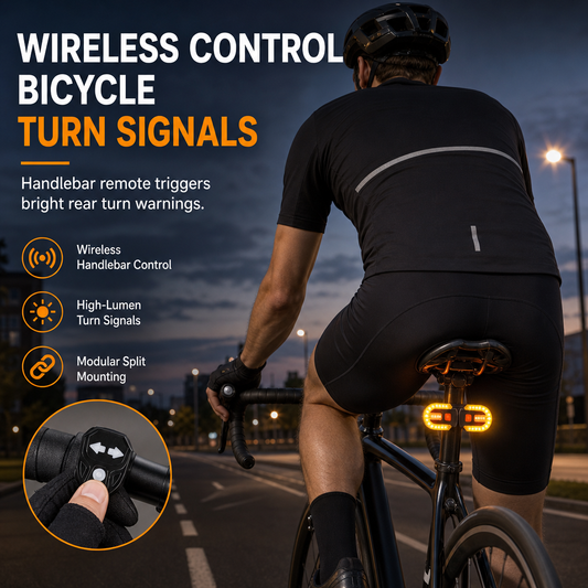🚴🖱️USB-Rechargeable Bike Turn Signal Tail Light |  For Night Commuter Cycling Safety🚦
