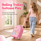 👑🎀 3-in-1 Kids' Pretend Play Makeup Vanity Rolling Suitcase Toy | Girls' Imaginative Role-Play 🎒