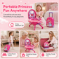 👑🎀 3-in-1 Kids' Pretend Play Makeup Vanity Rolling Suitcase Toy | Girls' Imaginative Role-Play 🎒