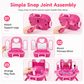 👑🎀 3-in-1 Kids' Pretend Play Makeup Vanity Rolling Suitcase Toy | Girls' Imaginative Role-Play 🎒