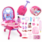 👑🎀 3-in-1 Kids' Pretend Play Makeup Vanity Rolling Suitcase Toy | Girls' Imaginative Role-Play 🎒