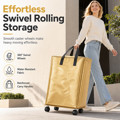 🧳🛞Foldable moving bag with wheels | 360 Swivel Caster Wheels For Household Moving🦾