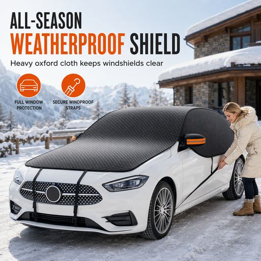 ❄️🚗Universal Thickened Oxford Cloth Car Windshield Snow Cover | Orange Reflective Warning Strips🧊