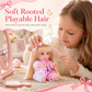 🪆🎀Fixed-Pose Princess Doll Toy Set | Securely Rooted Soft, Comfortable Hair, Exquisite Pastel Bow Outfit👶