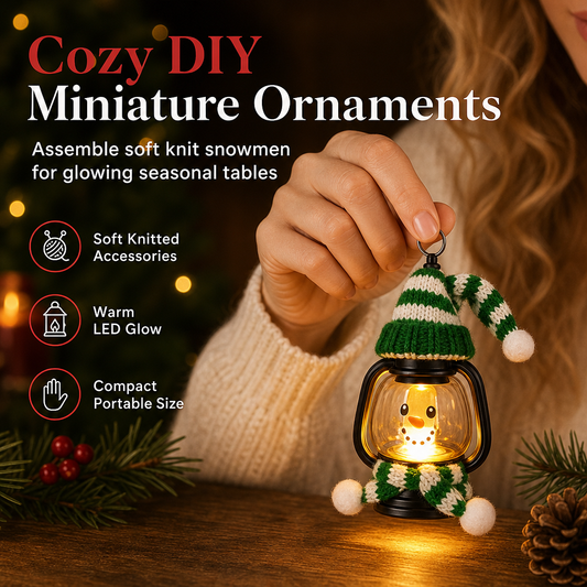 ⛄🕯️Mini Christmas Snowman LED Lantern Ornament | For Tabletop & Hanging Christmas and Winter Holiday Decor🎄