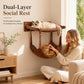 🐱🪜Wall-Mounted Wooden Cat Climbing Shelf Set | Floating Cat Nest, Hammock, and Climbing Steps😴