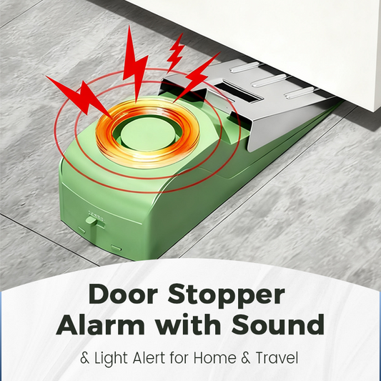 🚪🔔Portable Door Stopper Alarm Wedge | Sound & Light Dual Alert Option🎚️