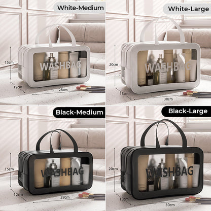 Dry and wet separation large-capacity cosmetic bag