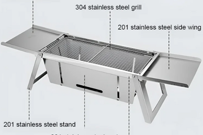 🎅Christmas grill：Portable Folding Stainless Steel Camping Grill Grate🎁
